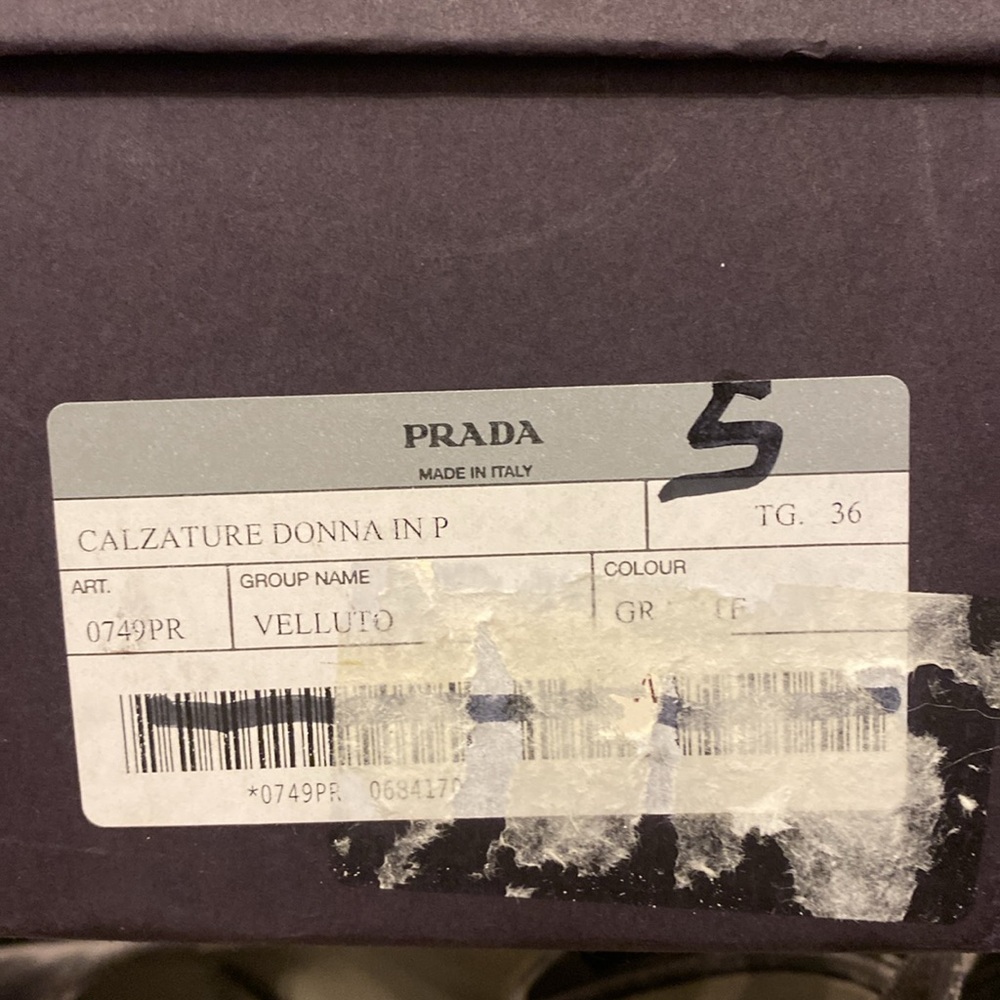 Prada Vintage Velvet Wedge Slingbacks in Graphite Grey - Picture 13 of 13